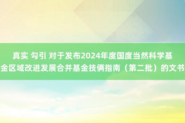 真实 勾引 对于发布2024年度国度当然科学基金区域改进发展合并基金技俩指南（第二批）的文书